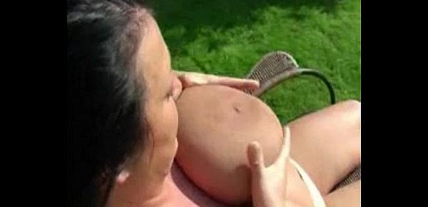  sabrina meloni huge tits bbw outdoor